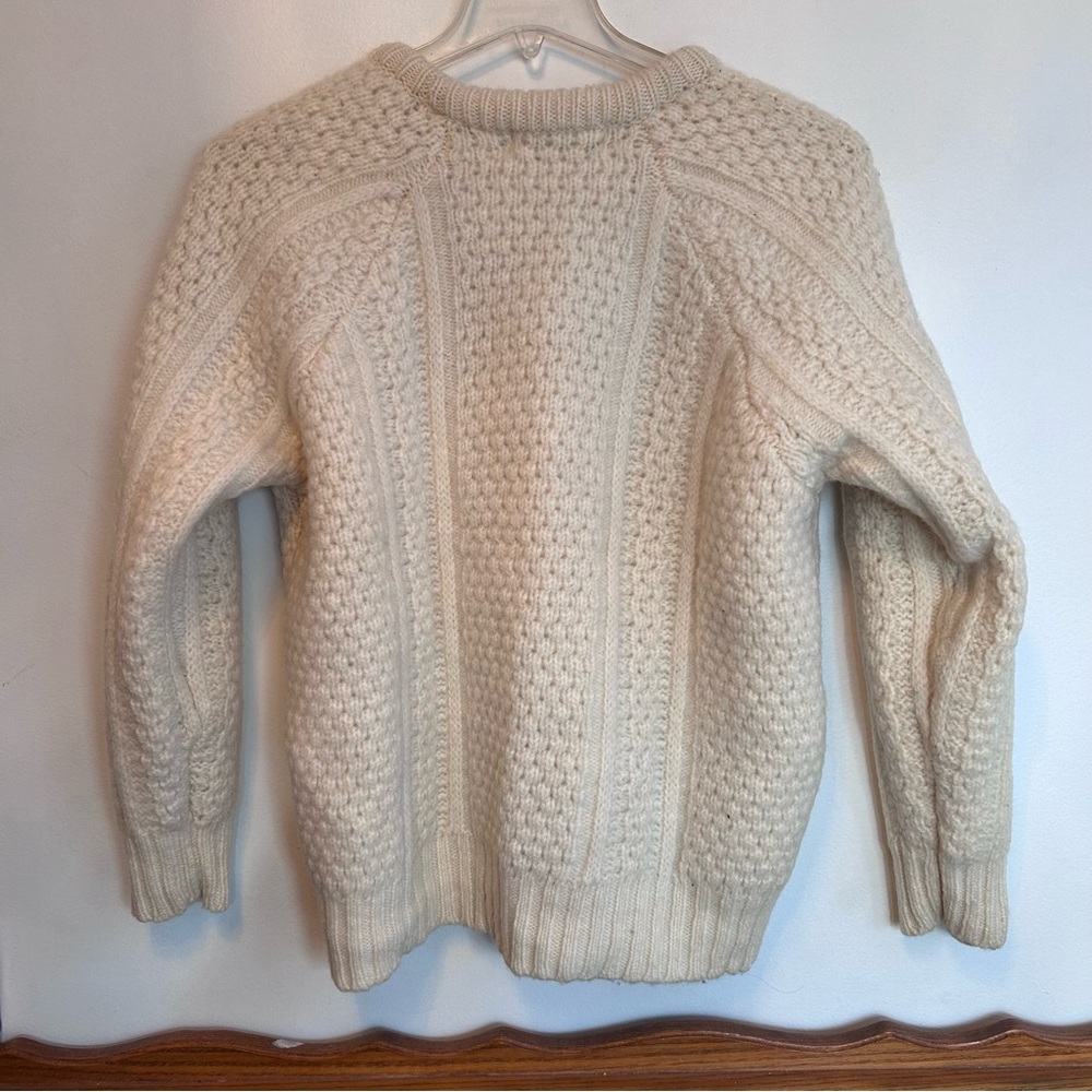 Patrick Malin Cream Knit Sweater 100% Wool Size Large